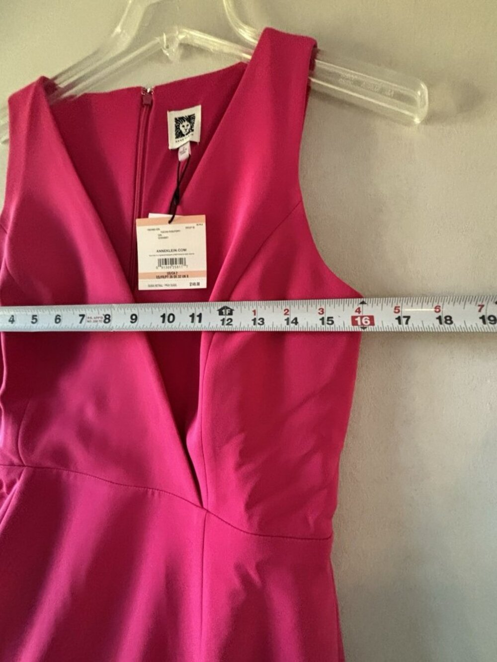 Anne Klein Dress Womens 4 Pink Fit & Flare V Neck Sleeveless Cocktail NWT - Picture 4 of 8